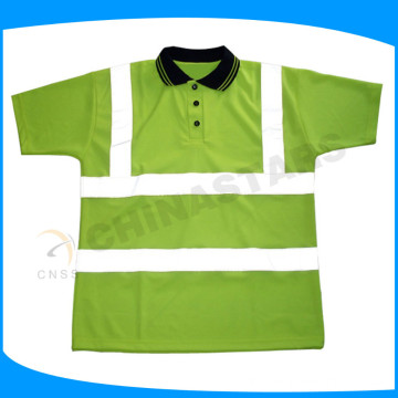 high visibility safety yellow polo shirt